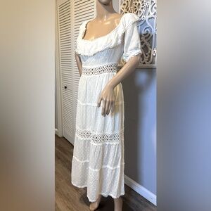 Farm Rio off-white Mídi Dress